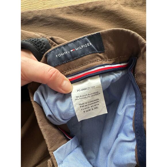 Tommy Hilfiger Brown Slim Fit Trouser Dress Pants Size 32x30 - Picture 2 of 6
